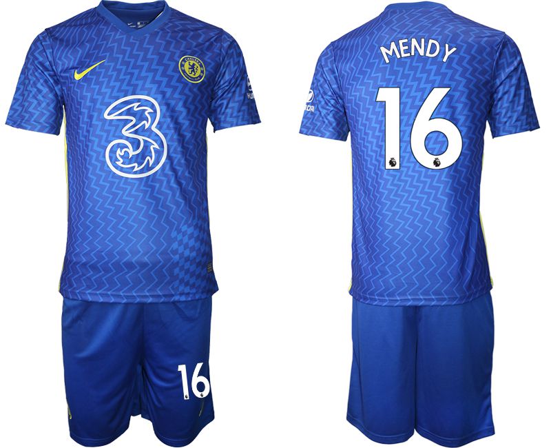 Men 2021-2022 Club Chelsea FC home blue #16 Nike Soccer Jersey->chelsea jersey->Soccer Club Jersey